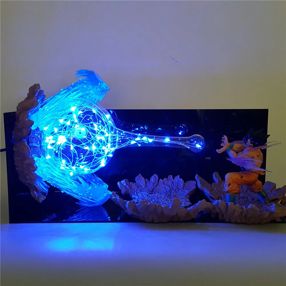 Lampara Dragon Ball Goku Action Figure Kaiohken Power Effect Scene PVC Model Toy Figuras Dragon Ball Goku DBZ Doll Toys