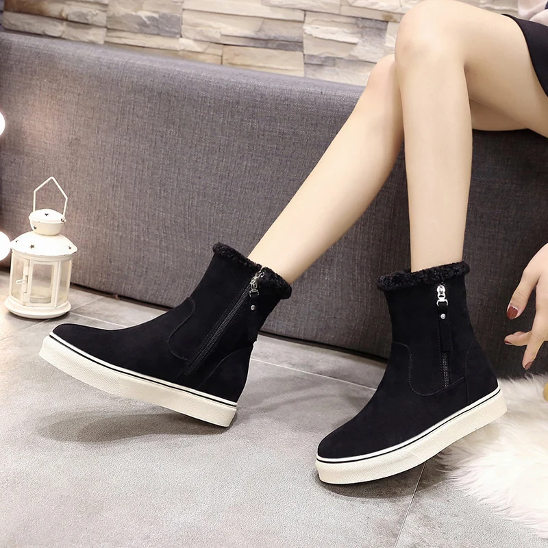 Ceny ERNESTNM wodoodporne stado 2019 zimowe buty damskie Botas Mujer kostki zimowe damskie ciepłe futro pluszowa wkładka jakości Zip Booties