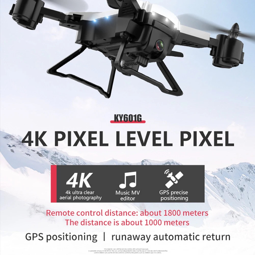 KY601G складной 4K HD Интеллектуальный FPV usb зарядка для аэрофотосъемки 4 канала Дрон светодиодный светильник двойной gps пульт дистанционного управления