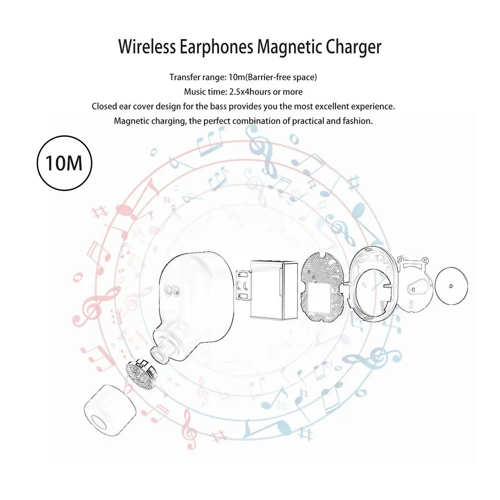 QP-W10 Bluetooth V4.2 Близнецы настоящие беспроводные наушники-вкладыши с одним ключом управления наушники с магнитным зарядным устройством