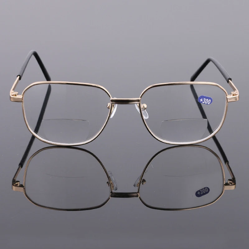 Reading Glasses Presbyopic Glasses Zilead Reading Glasses Women Men Far And Near Bifocal Presbyopic Eyewear Double light Metal Hyperopia Eyeglasses+1.5 2.0 2.5 3.0