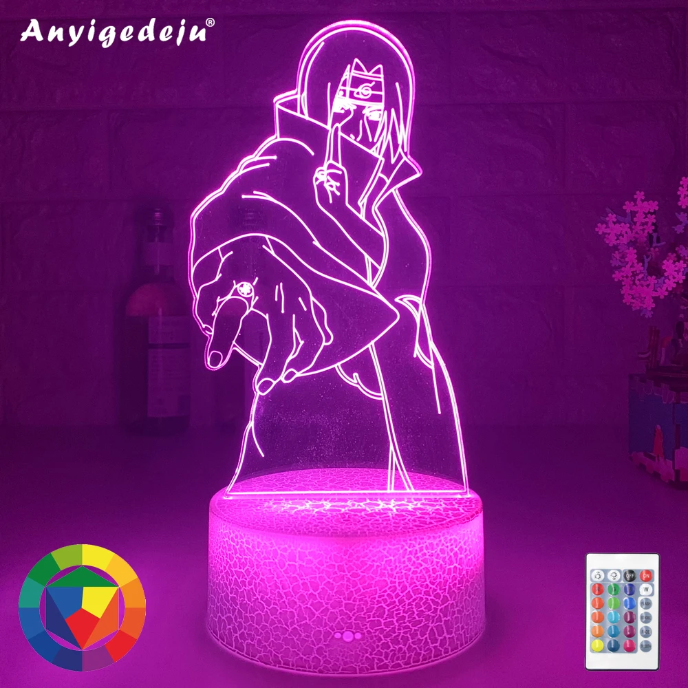 

3d Illusion Lamp Itachi Uchiha Figure Touch Sensor Nightlight for Kids Bedroom Decor Cool Gift for Child Led Night Light Naruto