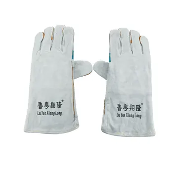 

uxcell 1 Pair Cowhide Leather Work Glove 340x140mm Gray for Welding Process Protection Wood Working Engineering Construction