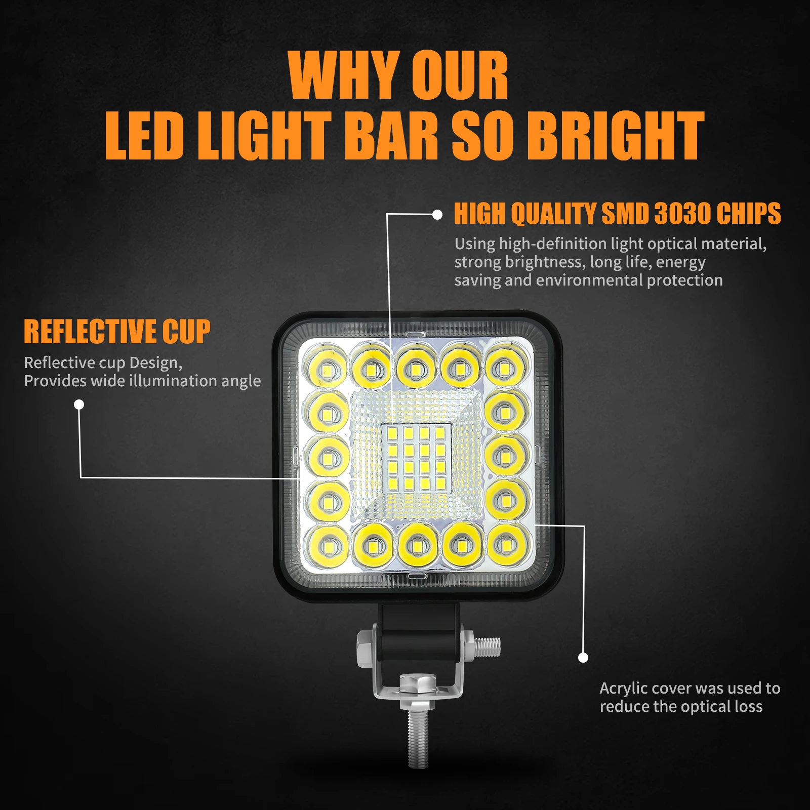 12V 24V LED Bar Offroad Spot Flood Combo LED Work Light 3030 56SMD For Truck Tractor SUV 4WD 4x4 Boat ATV Barra Headlights Car Led Light Work Light Led Light Bar