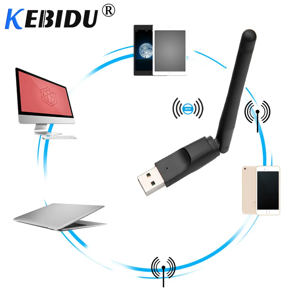 Беспроводная Wi-Fi сетевая карта kebidu 150 м USB 2 0 802 11 b/g/n LAN антенный адаптер с антенной