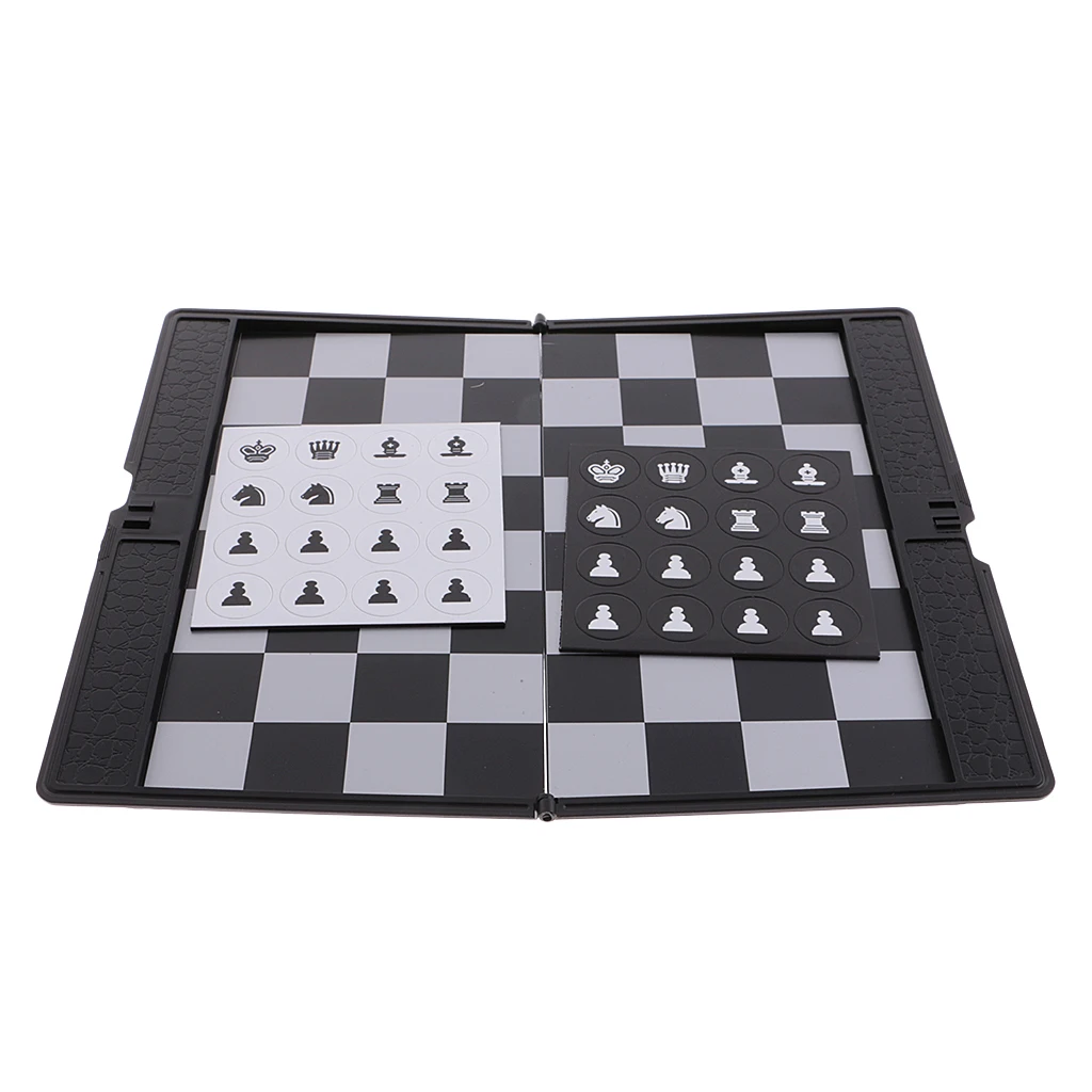Foldable Mini Magnetic Chess Set Portable Wallet Pocket Chess Board Games with 32 Chess Pieces