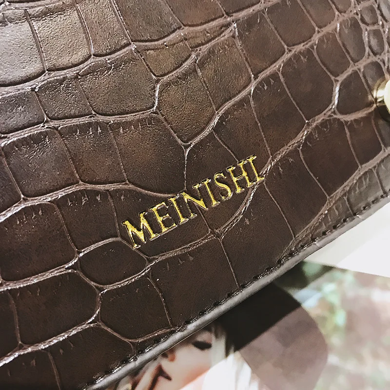 

Korean-style Stereo Stereotypes Square Sling Bag Stone Pattern Magnetic Snap Double Bib Shoulder WOMEN'S Bag