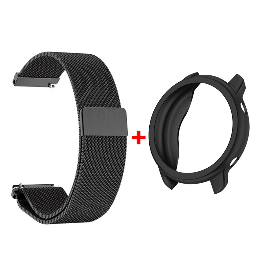 Умные аксессуары для Huami Amazfit GTR 47 мм ремешок из нержавеющей стали магнитный браслет+ тпу покрытие чехол бампер для Amazfit GTR - Цвет: Package A