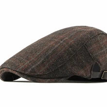 Новинка, мужские и женские береты, Ретро стиль, винтажные клетчатые плоские шапки плюща Newsboy, Мужские осенне-зимние шапки для мужчин, мужские зимние шерстяные береты