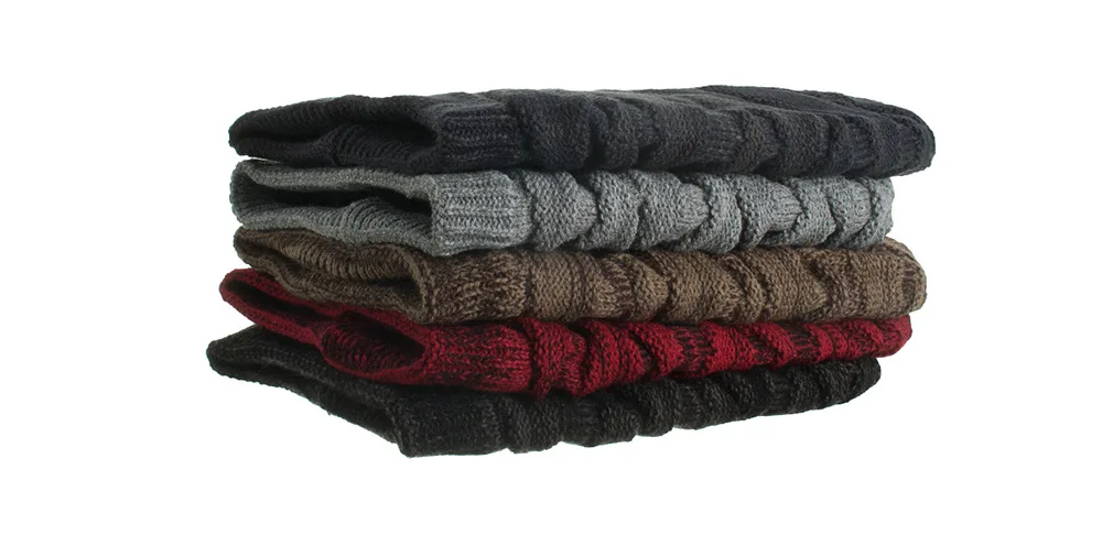 Модная однотонная зимняя теплая шапка бини вязаная Мужская s Skullies Beanies Головные уборы для мужчин и женщин шапки Gorros