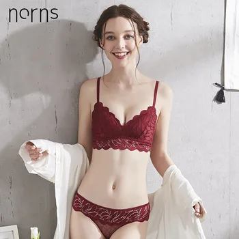 

Norns sexy underwear no steel ring bra thin cotton bra and panties suit fashion lace underwear triangle cup eroticbra set
