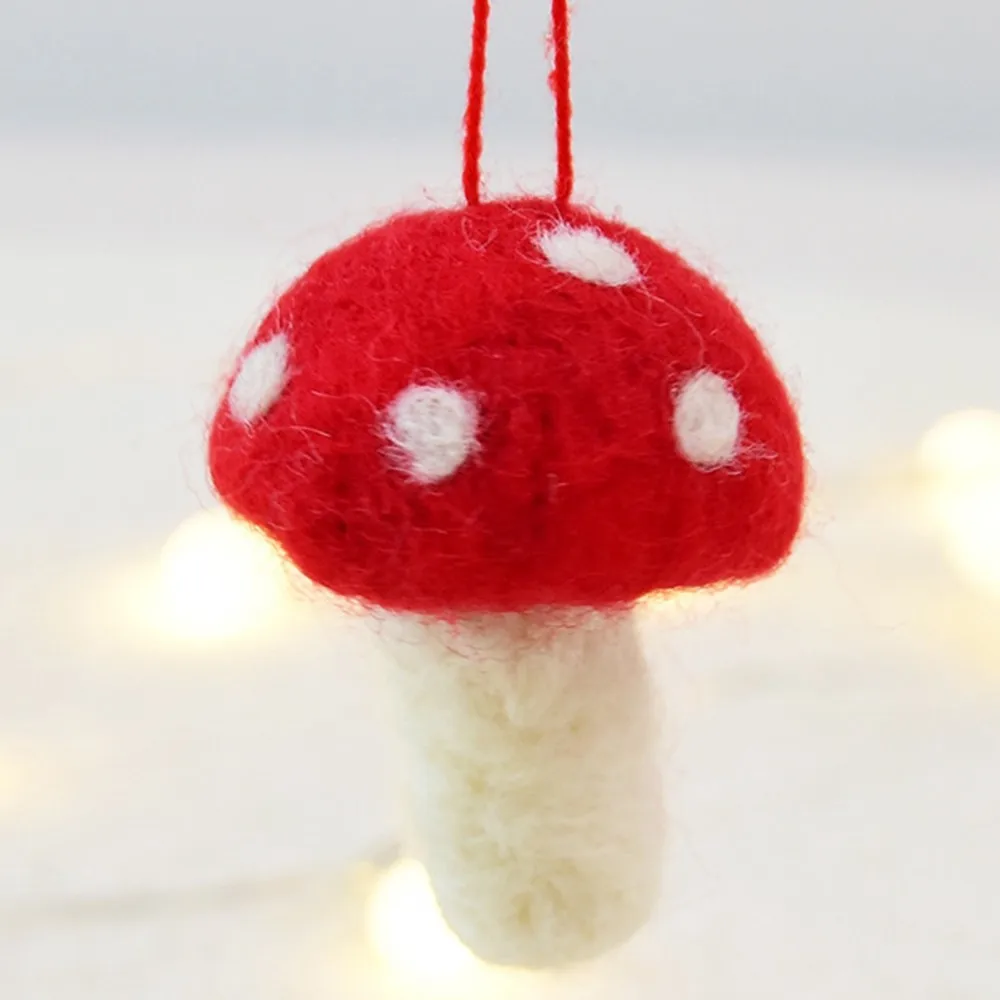 Medium 5.5cm Merry Christmas сумка шляпа украшение кулон в форме гриба Шерсть Войлок тык капля украшения DIY аксессуары для рождественской елки - Цвет: Medium 5.5cm
