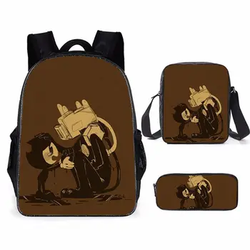 

Fashion Hot Children's Backpack Bendy and the Ink Machine Pattern Kids School Bags Cartoon Annime 3PC/Set Students Book-Bags