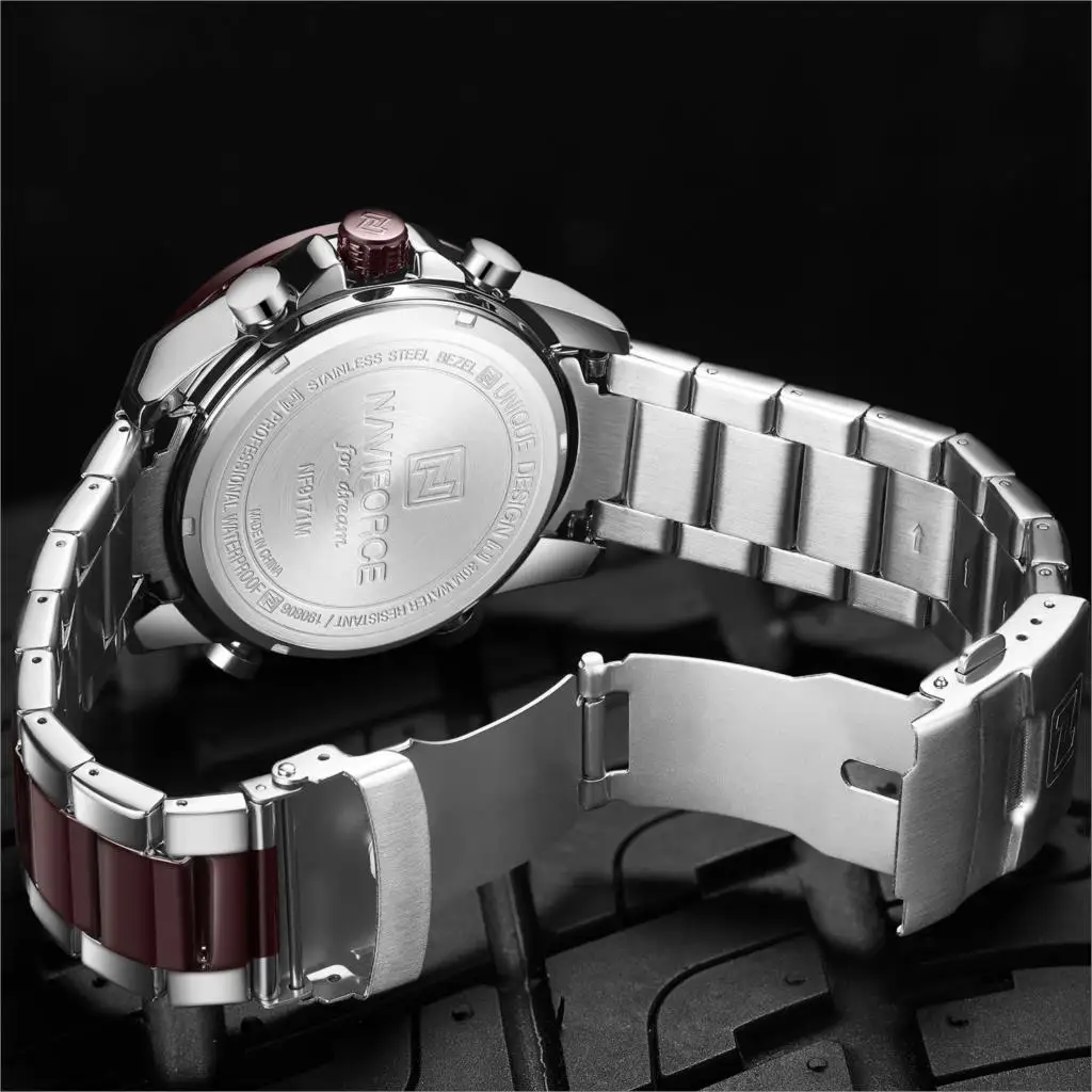 Kaufen NAVIFORCE Männer Uhr Uhr Design Quarz Edelstahl Stahl Wasserdichte Luxus Marke Männlichen Armee Militär Stunde Relogio Masculino 2020