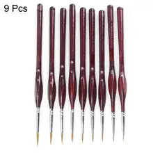 9 шт., ручка с крючками, ручная краска, ed крючок, линия гуаши, масляная краска, акварельные кисти, ручка для ногтей