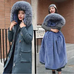 Новое поступление, куртка с хлопковой подкладкой, тонкая Длинная зимняя куртка для женщин, утолщенное Женское пальто, теплые женские парки