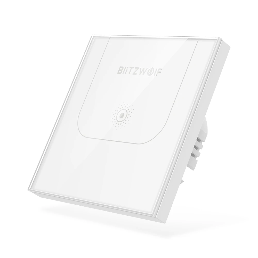 EU 1 gang BlitzWolf BW-SS3 10A wifi сенсорный пульт дистанционного управления настенный умный переключатель панель из закаленного стекла работает с Amazon Alexa/Google Assistant - Цвет: EU 1 gang
