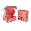 Shopify Eco Friendly Cosmetic Clothes Apparel Shipping E Flute Corrugated Cardboard Pink Mailer Boxes 2