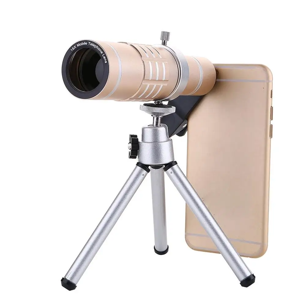

Universal 18X Zoom Optical Mobile Phone Telescope Long Focus Monocular 12 Times Zoom Camera Clip Lens For iPhone For Android