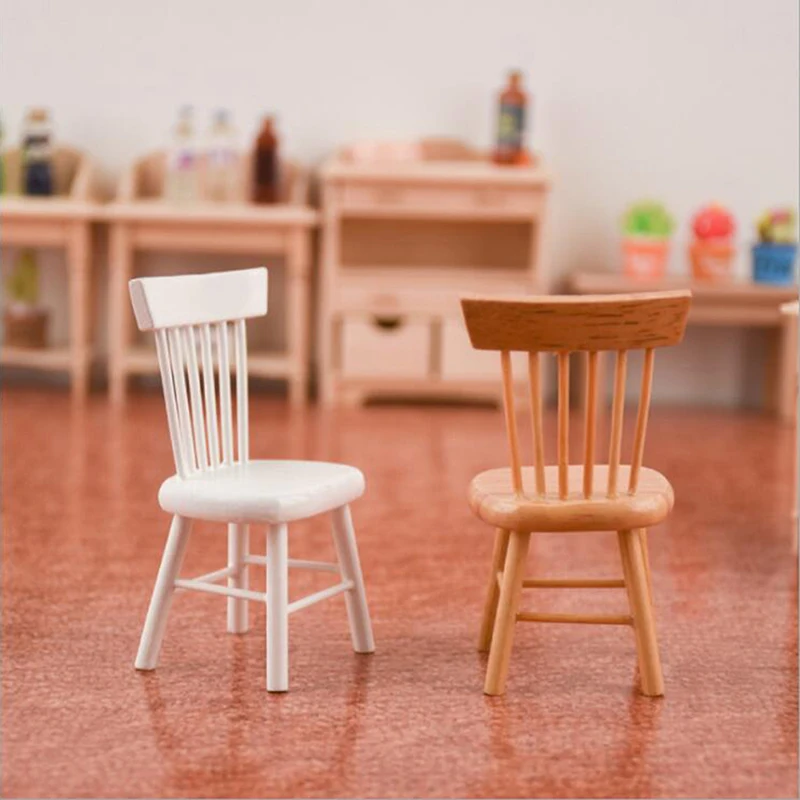 Simulation Mini tabouret chaise meubles modèle jouets pour maison de poupée décoration 1/12 maison de poupée Miniature accessoires