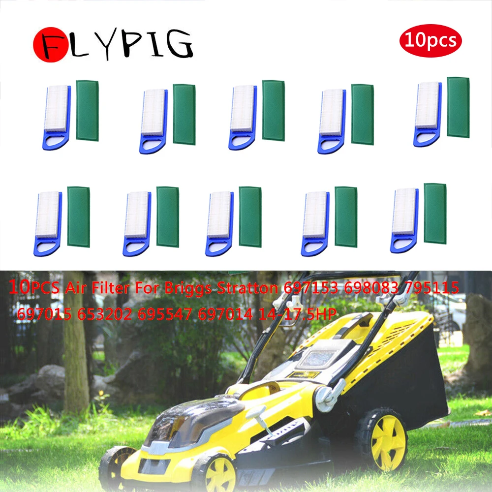 FLYPIG Горячая новинка 10 шт. ДЛЯ Briggs& Stratton воздушные фильтры Bs 697153 697014 697634 698083 795115 797008 Stens 102-875 1Z283