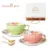 Ceramic Coffee Cup Spoon Dish Set European Style Luxury Retro Gold Handle Flower Tea Garland Breakfast Milk Mug 14