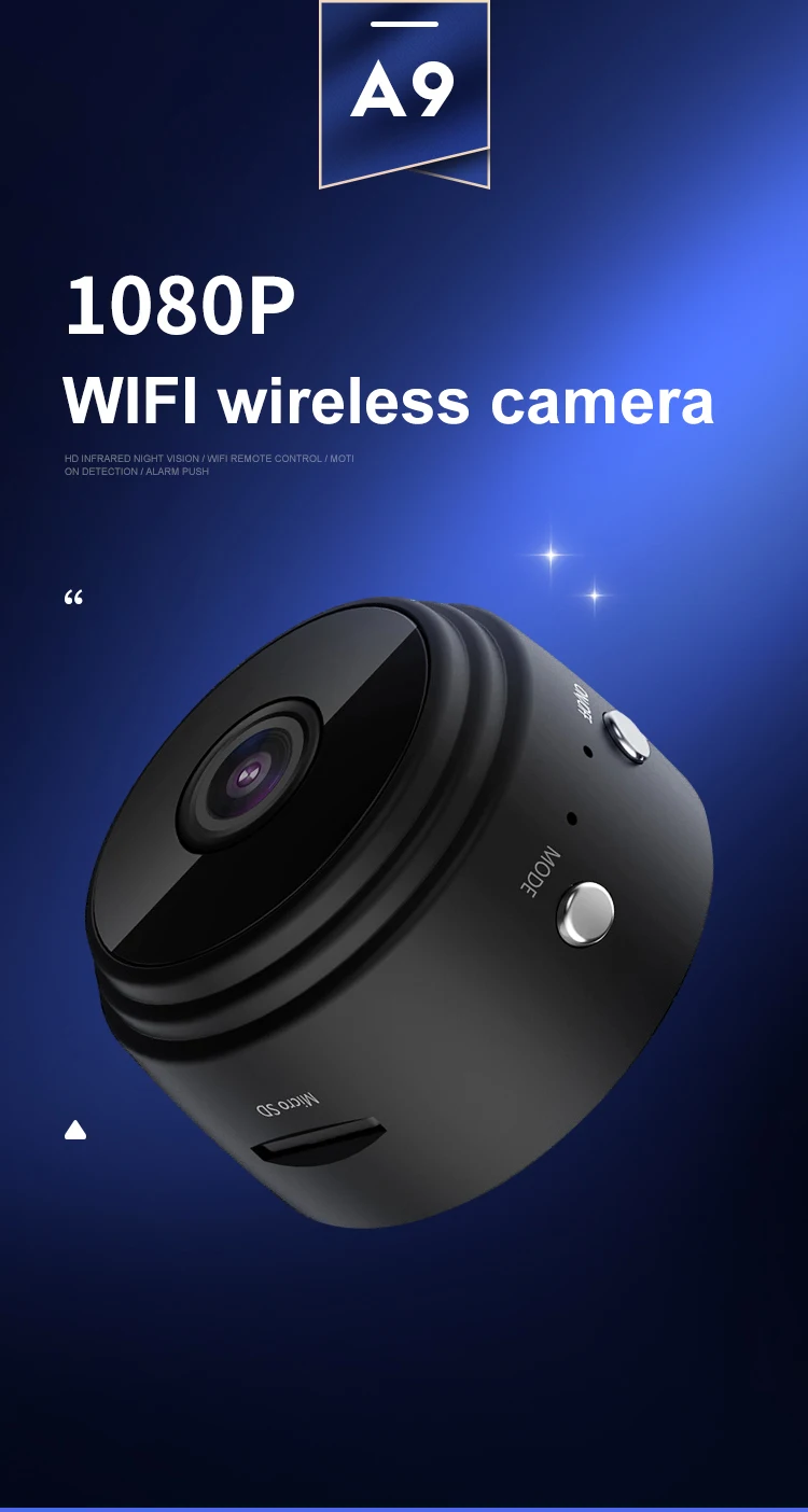 2021 New A9 Wifi Mini IP Camera Outdoor Night Edition Mini Camera Camera Voice Recorder Security HD Wireless Mini Camera