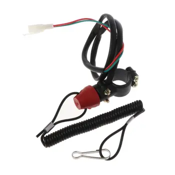 

Motorcycle Motorcycle Flameout Switch With Tether Engine Shut-off Equipment Universal Boat Outboard Safety Replacement Parts For