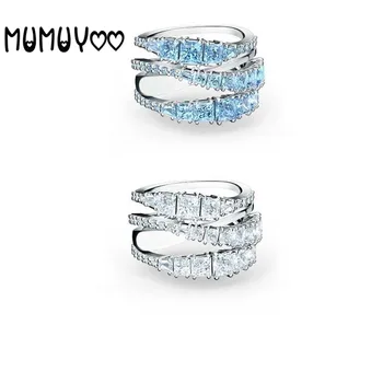 

2020 Fashion Jewelry High Quality SWA, Charm Spiral Twisted Crystal Ring, Romantic Gift for Women with Multi-layer Ring