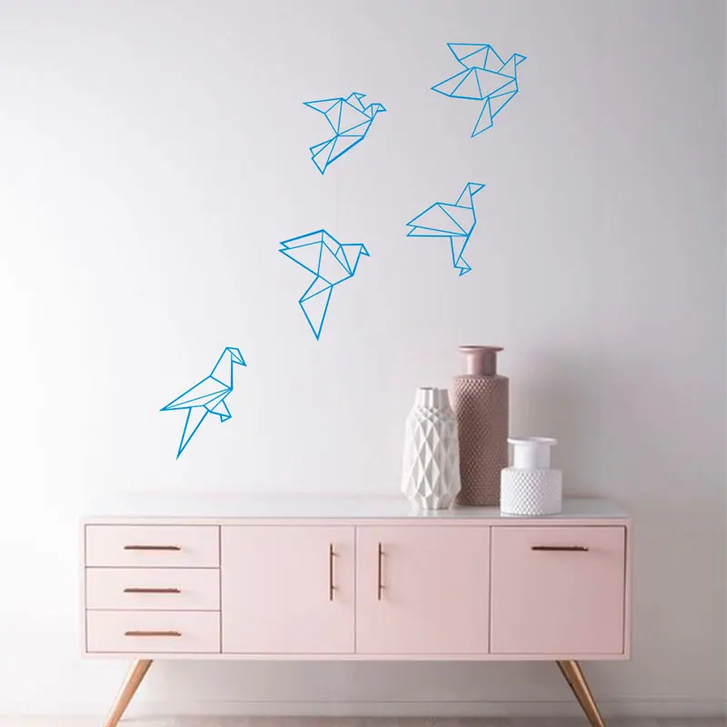 

Flying Origami Birds Wall Sticker Vinyl Home Decor Interior Design Geometric Shape Decals Nursery Kids Room Dorm Murals A278