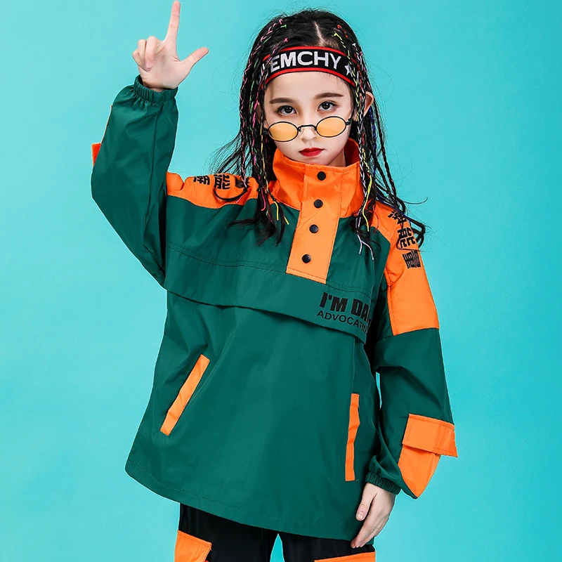 Детский костюм в стиле хип-хоп; танцевальные костюмы в стиле джаз для девочек; весенние свободные спортивные костюмы в стиле хип-хоп для мальчиков; красивая одежда для выступлений; детская одежда - Цвет: coat