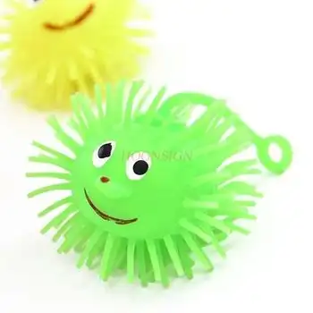 

Hedgehog Fur Ball Luminous Ball Elastic Smile Face Vent Children's Toys Spread Soft Rubber Flash Ball 2020