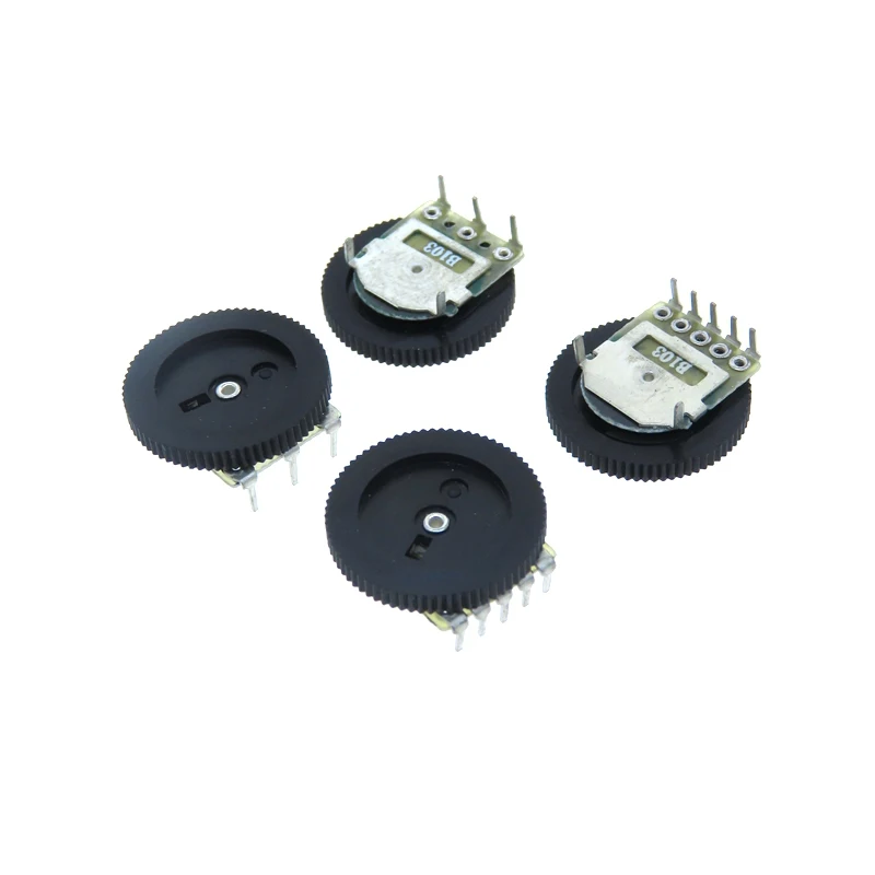 Volume Potentiometer 10PCS/LOT Single Double Dial Taper Volume Wheel Duplex Potentiometer 3Pin 5Pin 16*2MM B102 B103 B203 B503 B104 1K 2K 5K 10K 20K