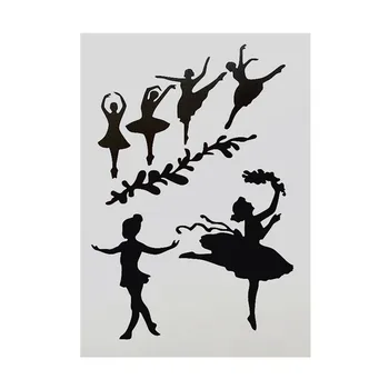 

DIY Painting A4 Size Dancing Girl Pattern Layering Stencils Template For Wall Furniture Fabric Painting Decorative
