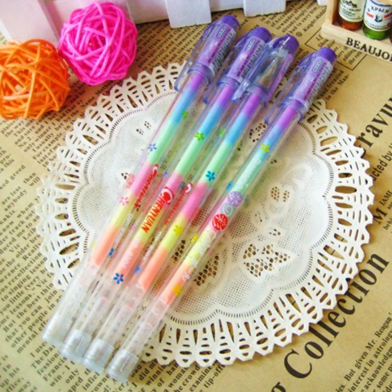 

6 Color in 1 Gel Pens For Office Student Ink Pen Chalk Pen Xmas Gift FKU66