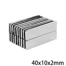 5~100PCS 40x10x2 Super Strong Sheet Rare Earth Magnet Thickness 2mm Block Rectangular Neodymium Magnets N35 40x10x2mm 40*10*2 mm