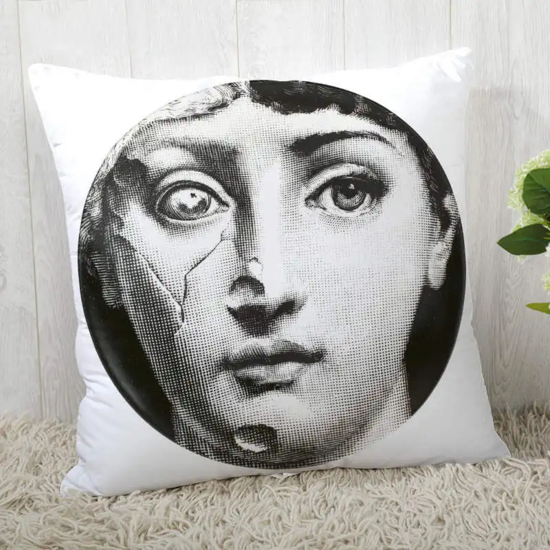 Дропшиппинг Подушка Чехол Fornasetti-серия для искусства Спальня в Гостиная домой зал для декоративных подушек Крышка для женщин размером 45*45 см - Цвет: Pillowcase 3