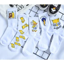 Носки унисекс с героями мультфильмов для женщин и мужчин, Симпсон, Улица Сезам, хлопковые носки для девочек и мужчин, забавные счастливые носки с симпсонами, уличная одежда, harajuku