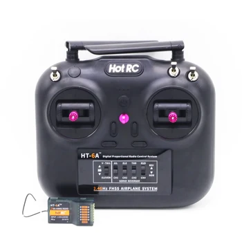 

Hotrc HT-6A 2.4G 6CHTransmitter Remote Control With MC6C Receiver For RC FPV Racing Drone