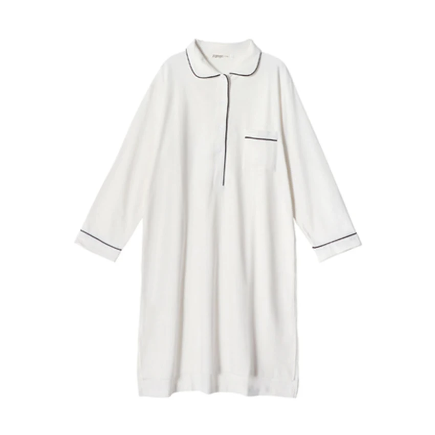 Women Nightgowns 2021 New Arrival Spring And Autumn Cotton Female Nightdress Long-Sleeve Sleepwear White Korean Style Q20