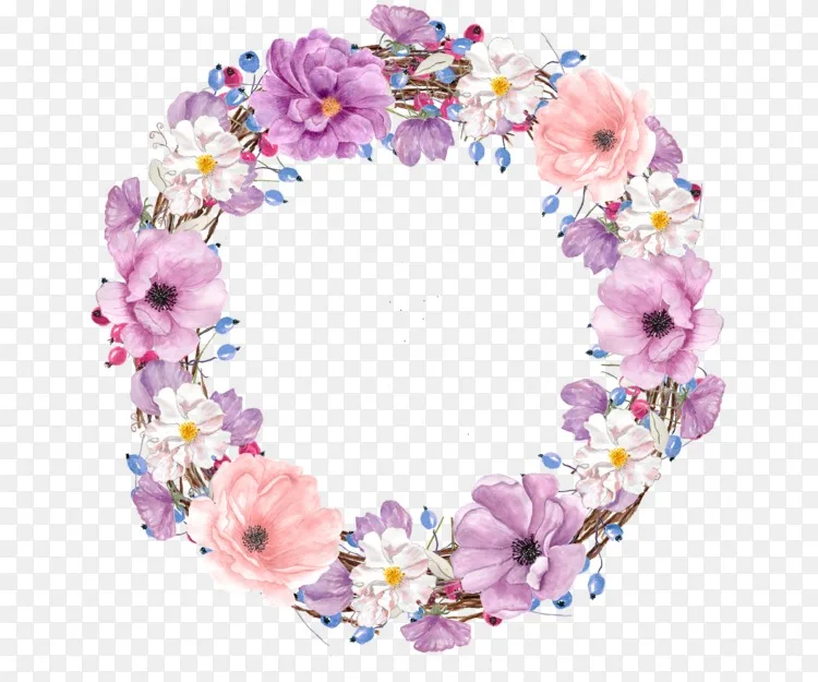花卉设计水彩画插花艺术 紫色水彩花环png图片素材免费下载 图片编号 Png素材网