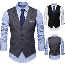 Весенний и осенний мужской жилет стиль мужской костюм воротник Повседневный костюм однобортный жилет