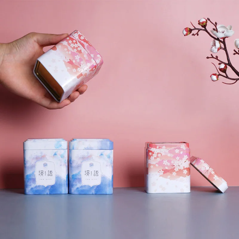 YAOGUI Teedose Aus Weißblech - Quadratische Aufbewahrungsdose