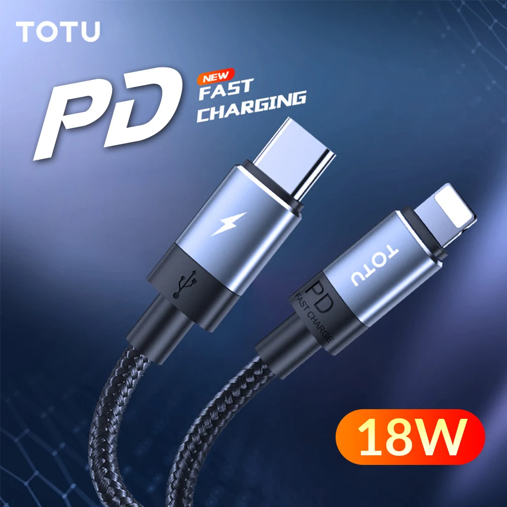 USB кабель TOTU PD 18 Вт с Type C на Lightning для iPhone XR 11 Pro Max 8 7 6 Plus PD18W|Кабели мобильных