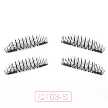 Genailish 6d магнитные ресницы ручной работы магнитные накладные ресницы премиум Поддельные ресницы расширение 4 шт/1 пара-CT03-S