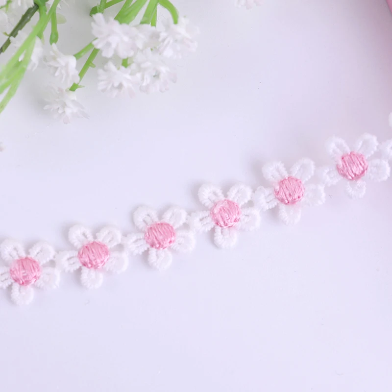 2yards Embroidery Small Daisy Petal Lace barcode DIY Handmade Sewing Clothing Headband Accessories Embroidered lace