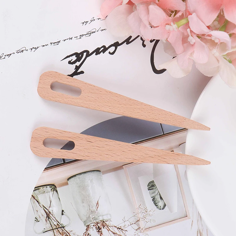 5PCS DIY Wooden Weaving Loom Tools Tapestry Darning Big Eye Yarn Knitting Needles Needlework Crafts diy stitching Tools