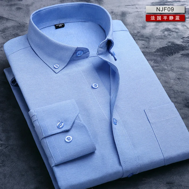 

Top Selling Product In 2020 Spring Autumn Oxford Textile Business Slim Long Sleeve Shirt Casual Oversized Men's Work Shirt