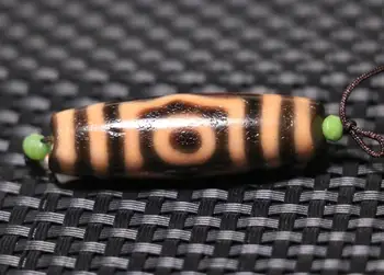 

rare&royal Magic Tibetan Old Oily Agate 3 Eye wisdom dZi Bead Amulet 45*15mmm