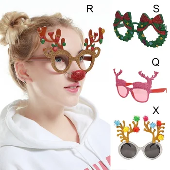 

1PC Christmas Glasses Frame New Year Glasses Gifts For Women Men Santa Claus Deer Snowman Christmas Ornaments